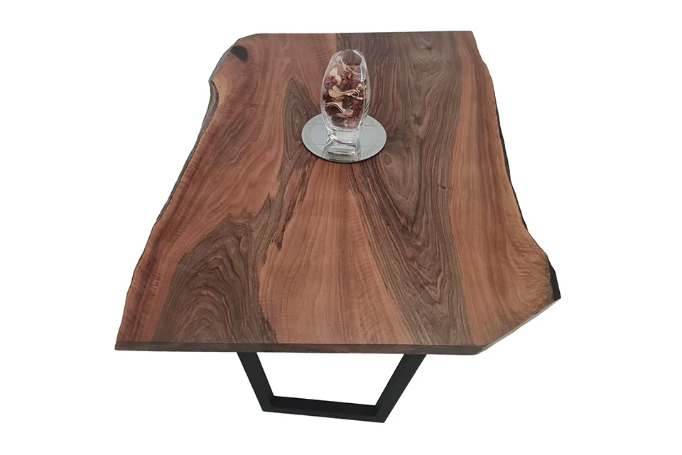 European Walnut Dining Room Table Top LiVe Edge UV Lacquered (with Resin) 38mm By 900mm By 1320mm 3 European Walnut Dining Room Table Top LiVe Edge UV Lacquered (with Resin) 38mm By 900mm By 1320mm