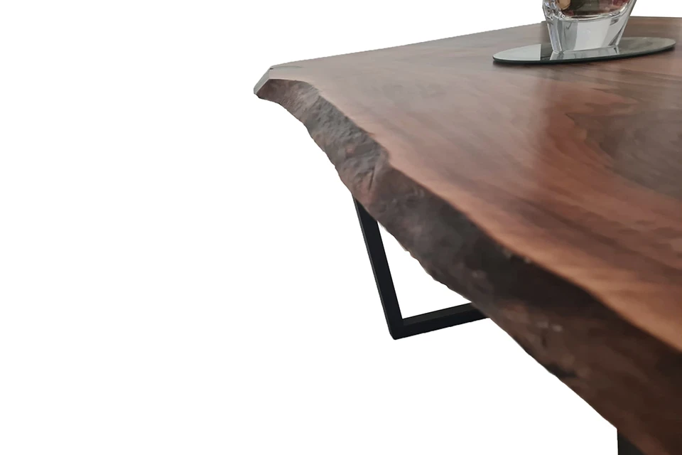 European Walnut Dining Room Table Top LiVe Edge UV Lacquered (with Resin) 38mm By 900mm By 1320mm 4 European Walnut Dining Room Table Top LiVe Edge UV Lacquered (with Resin) 38mm By 900mm By 1320mm - Image 2