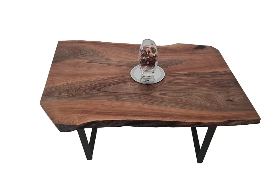 European Walnut Dining Room Table Top LiVe Edge UV Lacquered (with Resin) 38mm By 900mm By 1320mm 5 European Walnut Dining Room Table Top LiVe Edge UV Lacquered (with Resin) 38mm By 900mm By 1320mm - Image 3