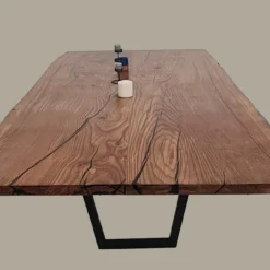 European Oak Dining Room Table Top LiVe Edge UV Lacquered (with Resin) 35mm By 1060mm By 2470mm