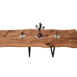 European Oak Dining Room Table Top LiVe Edge UV Lacquered (with Resin) 35mm By 1050mm By 3300mm