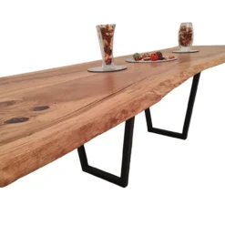 European Oak Dining Room Table Top LiVe Edge UV Lacquered (with Resin) 40mm By 1060mm By 3150mm