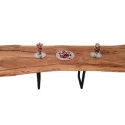 European Oak Dining Room Table Top LiVe Edge UV Lacquered (with Resin) 40mm By 1060mm By 3150mm -Wooden Flooring Elegant Shop tb075 4