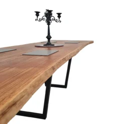 European Oak Dining Room Table Top LiVe Edge UV Lacquered (with Resin) 43mm By 1000mm By 2930mm