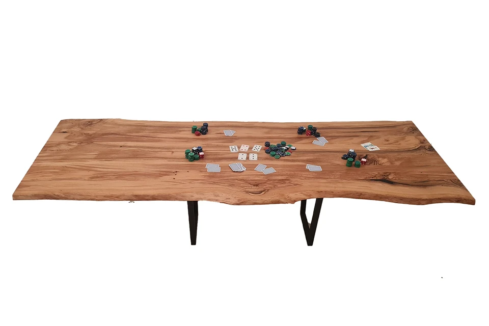 European Oak Dining Room Table Top LiVe Edge UV Lacquered (with Resin) 35mm By 1060mm By 2930mm 3 European Oak Dining Room Table Top LiVe Edge UV Lacquered (with Resin) 35mm By 1060mm By 2930mm