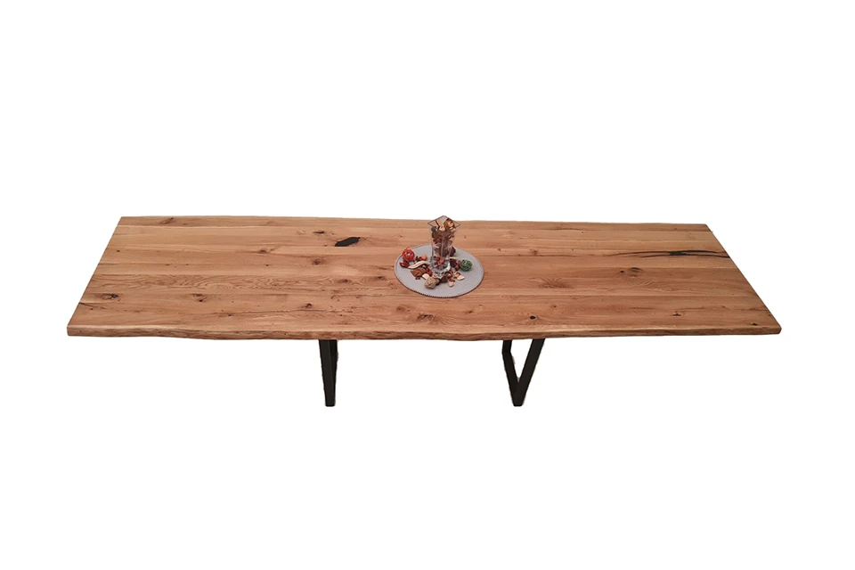 European Oak Dining Room Table Top LiVe Edge UV Lacquered (with Resin) 35mm By 830mm By 2820mm 4 European Oak Dining Room Table Top LiVe Edge UV Lacquered (with Resin) 35mm By 830mm By 2820mm - Image 2