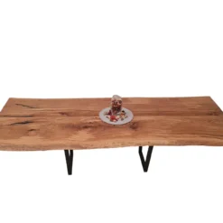 European Oak Dining Room Table Top LiVe Edge UV Lacquered (with Resin) 43mm By 1000mm By 2580mm