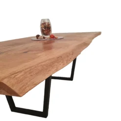 European Oak Dining Room Table Top LiVe Edge UV Lacquered (with Resin) 43mm By 1000mm By 2580mm -Wooden Flooring Elegant Shop tb085 3