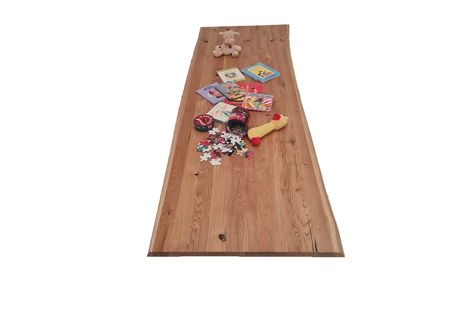 European Oak Dining Room Table Top LiVe Edge UV Lacquered (with Resin) 35mm By 830mm By 2540mm 4 European Oak Dining Room Table Top LiVe Edge UV Lacquered (with Resin) 35mm By 830mm By 2540mm - Image 2