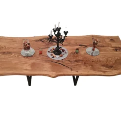 European Oak Dining Room Table Top LiVe Edge UV Lacquered (with Resin) 35mm By 1050mm By 2540mm