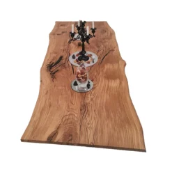 European Oak Dining Room Table Top LiVe Edge UV Lacquered (with Resin) 35mm By 1050mm By 2540mm -Wooden Flooring Elegant Shop tb087 5