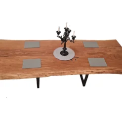 European Oak Dining Room Table Top LiVe Edge UV Lacquered (with Resin) 43mm By 1000mm By 2540mm