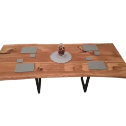 European Oak Dining Room Table Top LiVe Edge UV Lacquered (with Resin) 40mm By 1020mm By 2250mm -Wooden Flooring Elegant Shop tb090 4