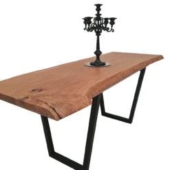 European Oak Dining Room Table Top LiVe Edge UV Lacquered (with Resin) 40mm By 660mm By 1850mm -Wooden Flooring Elegant Shop tb091 3