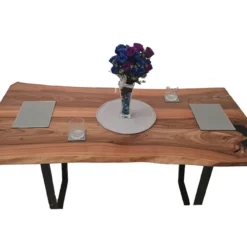 European Walnut Dining Room Table Top LiVe Edge UV Lacquered (with Resin) 30mm By 840mm By 1650mm -Wooden Flooring Elegant Shop tb094 3