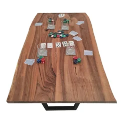 European Walnut Dining Room Table Top LiVe Edge UV Lacquered (with Resin) 35mm By 840mm By 1470mm