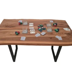 European Walnut Dining Room Table Top LiVe Edge UV Lacquered (with Resin) 35mm By 840mm By 1470mm -Wooden Flooring Elegant Shop tb095 4