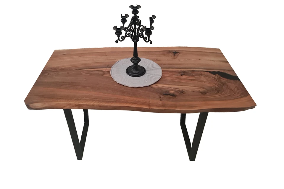 European Walnut Dining Room Table Top LiVe Edge UV Lacquered (with Resin) 35mm By 810mm By 1460mm 3 European Walnut Dining Room Table Top LiVe Edge UV Lacquered (with Resin) 35mm By 810mm By 1460mm