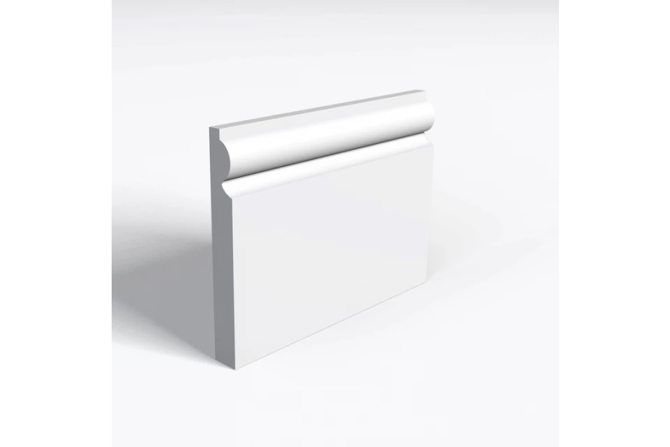 White MDF Skirting 15mm By 115mm By 2400mm 3 White MDF Skirting 15mm By 115mm By 2400mm