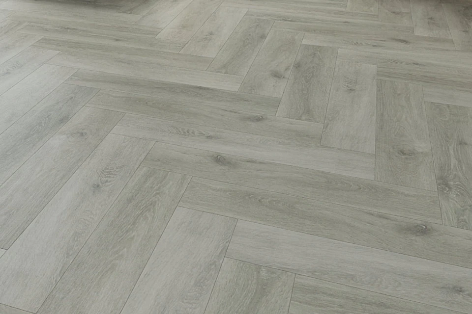 Supremo Luxury Click Vinyl Rigid Core Herringbone Flooring Autumn Grey With Built In Underlay 6mm By 126mm By 630mm 3 Supremo Luxury Click Vinyl Rigid Core Herringbone Flooring Autumn Grey With Built In Underlay 6mm By 126mm By 630mm - Image 2