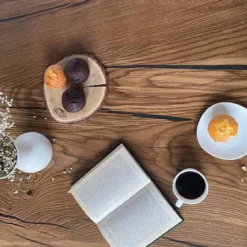 European Walnut Dining Room Table Top LiVe Edge UV Lacquered (with Resin) 35mm By 840mm By 1520mm