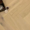 Natural Engineered Flooring Oak Herringbone White Cream Uv Oiled 14/3mm By 90mm By 450mm